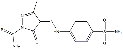 4-{(Z)-2-[4-(aminosulfonyl)phenyl]hydrazono}-3-methyl-5-oxo-1H-pyrazole-1(5H)-carbothioamide Structure