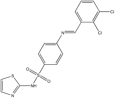 4-{[(E)-(2,3-dichlorophenyl)methylidene]amino}-N-(1,3-thiazol-2-yl)benzenesulfonamide Struktur