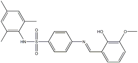 4-{[(E)-(2-hydroxy-3-methoxyphenyl)methylidene]amino}-N-mesitylbenzenesulfonamide Structure