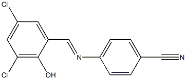 4-{[(E)-(3,5-dichloro-2-hydroxyphenyl)methylidene]amino}benzonitrile Structure