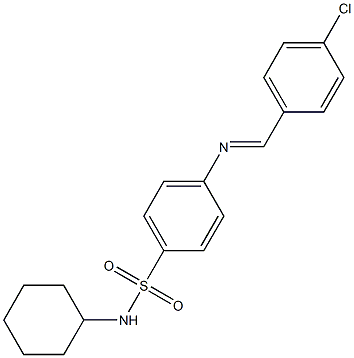 4-{[(E)-(4-chlorophenyl)methylidene]amino}-N-cyclohexylbenzenesulfonamide Structure