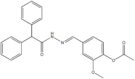 4-{[(E)-2-(2,2-diphenylacetyl)hydrazono]methyl}-2-methoxyphenyl acetate Structure