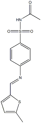 N-acetyl-4-{[(E)-(5-methyl-2-thienyl)methylidene]amino}benzenesulfonamide|