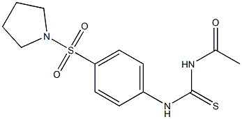 N-acetyl-N'-[4-(1-pyrrolidinylsulfonyl)phenyl]thiourea Struktur