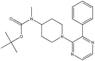 tert-butyl (1-(3-phenylpyrazin-2-yl)piperidin-4-yl)methylcarbamate 化学構造式