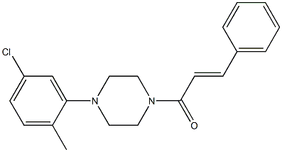 (E)-1-[4-(5-chloro-2-methylphenyl)piperazino]-3-phenyl-2-propen-1-one 化学構造式