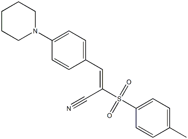 (E)-2-[(4-methylphenyl)sulfonyl]-3-(4-piperidinophenyl)-2-propenenitrile 结构式