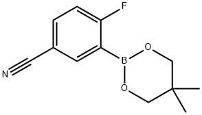3-(5,5-Dimethyl-1,3,2-dioxaborinan-2-yl)-4-fluorobenzonitrile Structure