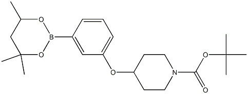 tert-Butyl 4-[3-(4,4,6-trimethyl-1,3,2-dioxaborinan-2-yl)phenoxy]piperidine-1-carboxylate 化学構造式