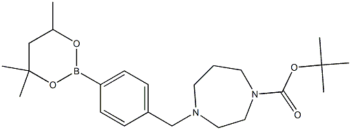 tert-Butyl 4-[4-(4,4,6-trimethyl-1,3,2-dioxaborinan-2-yl)benzyl]-1,4-diazepane-1-carboxylate Structure