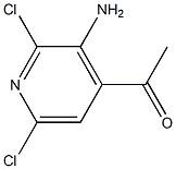 1-(3-氨基-2,6-二氯吡啶基-4-)乙酮,,结构式