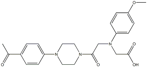 [{2-[4-(4-acetylphenyl)piperazin-1-yl]-2-oxoethyl}(4-methoxyphenyl)amino]acetic acid Struktur