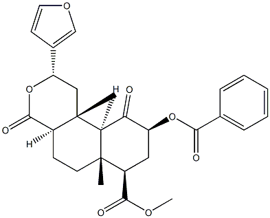 (2S,4aR,6aR,7R,9S,10aS,10bR)-Methyl 9-(benzoyloxy)-2-(furan-3-yl)-dodecahydro-6a,10b-dimethyl-4,10-dioxo-1H-benzo[f]isochromene-7-carboxylate Struktur