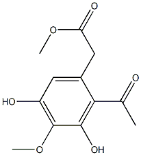 2-Acetyl-3,5-dihydroxy-4-methoxybenzeneacetic acid methyl ester Struktur