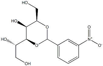 2-O,4-O-(3-Nitrobenzylidene)-L-glucitol Struktur
