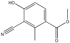 3-シアノ-2-メチル-4-ヒドロキシ安息香酸メチル 化学構造式