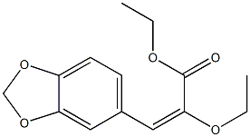 (E)-3-(1,3-ベンゾジオキソール-5-イル)-2-エトキシアクリル酸エチル 化学構造式