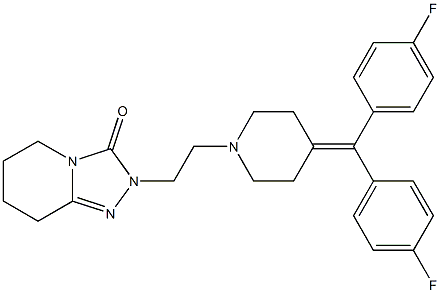 2-[2-[4-[ビス(4-フルオロフェニル)メチレン]-1-ピペリジニル]エチル]-5,6,7,8-テトラヒドロ-1,2,4-トリアゾロ[4,3-a]ピリジン-3(2H)-オン 化学構造式