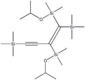 (E)-1,4-Bis(trimethylsilyl)-1,2-bis(isopropyloxydimethylsilyl)-1-buten-3-yne Struktur