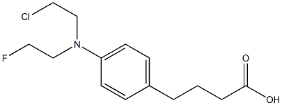 4-[p-[(2-クロロエチル)(2-フルオロエチル)アミノ]フェニル]酪酸 化学構造式