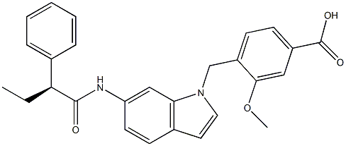 4-[6-[[(S)-2-Phenylbutyryl]amino]-1H-indol-1-ylmethyl]-3-methoxybenzoic acid 结构式