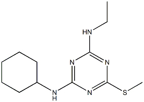2-シクロヘキシルアミノ-4-エチルアミノ-6-メチルチオ-1,3,5-トリアジン 化学構造式