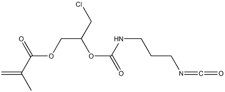 Methacrylic acid 3-chloro-2-[3-isocyanatopropylcarbamoyloxy]propyl ester Struktur