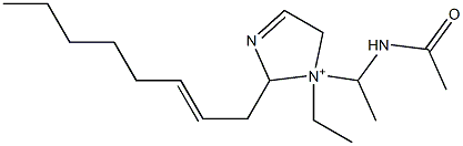 1-[1-(Acetylamino)ethyl]-1-ethyl-2-(2-octenyl)-3-imidazoline-1-ium Structure