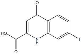 7-ヨード-1,4-ジヒドロ-4-オキソキノリン-2-カルボン酸 化学構造式