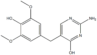 5-(3,5-Dimethoxy-4-hydroxybenzyl)-2-aminopyrimidin-4-ol Struktur