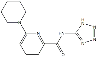 6-(1-ピペリジニル)-N-(1H-テトラゾール-5-イル)ピリジン-2-カルボアミド 化学構造式