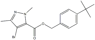 2,5-ジメチル-4-ブロモ-2H-ピラゾール-3-カルボン酸(4-tert-ブチルベンジル) 化学構造式