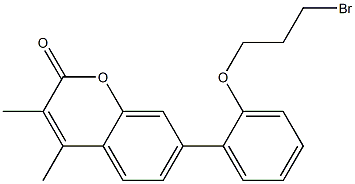 7-[2-(3-Bromopropoxy)phenyl]-3,4-dimethyl-2H-1-benzopyran-2-one,,结构式