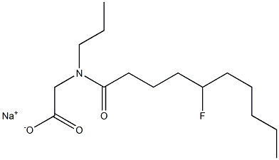 N-(5-Fluorodecanoyl)-N-propylglycine sodium salt,,结构式