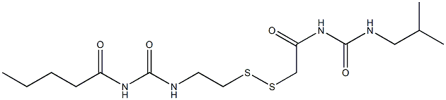 1-Pentanoyl-3-[2-[[(3-isobutylureido)carbonylmethyl]dithio]ethyl]urea Struktur