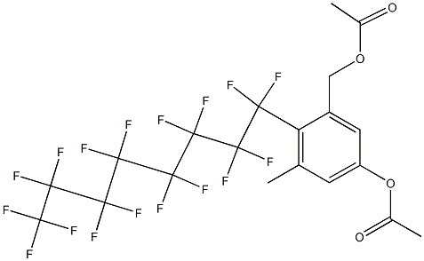 4-(Heptadecafluorooctyl)-5-methyl-3-(acetoxymethyl)phenol acetate Struktur