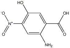 2-アミノ-5-ヒドロキシ-4-ニトロ安息香酸 化学構造式