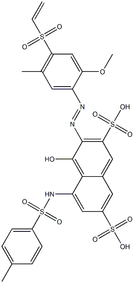 4-Hydroxy-3-[2-methoxy-5-methyl-4-(vinylsulfonyl)phenylazo]-5-tosylamino-2,7-naphthalenedisulfonic acid