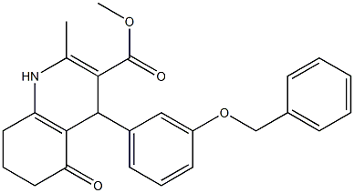 1,4,5,6,7,8-Hexahydro-2-methyl-4-[3-(benzyloxy)phenyl]-5-oxoquinoline-3-carboxylic acid methyl ester 结构式