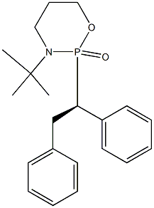 3-tert-Butyl-3,4,5,6-tetrahydro-2-[(R)-1,2-diphenylethyl]-2H-1,3,2-oxazaphosphorin-2-one Struktur