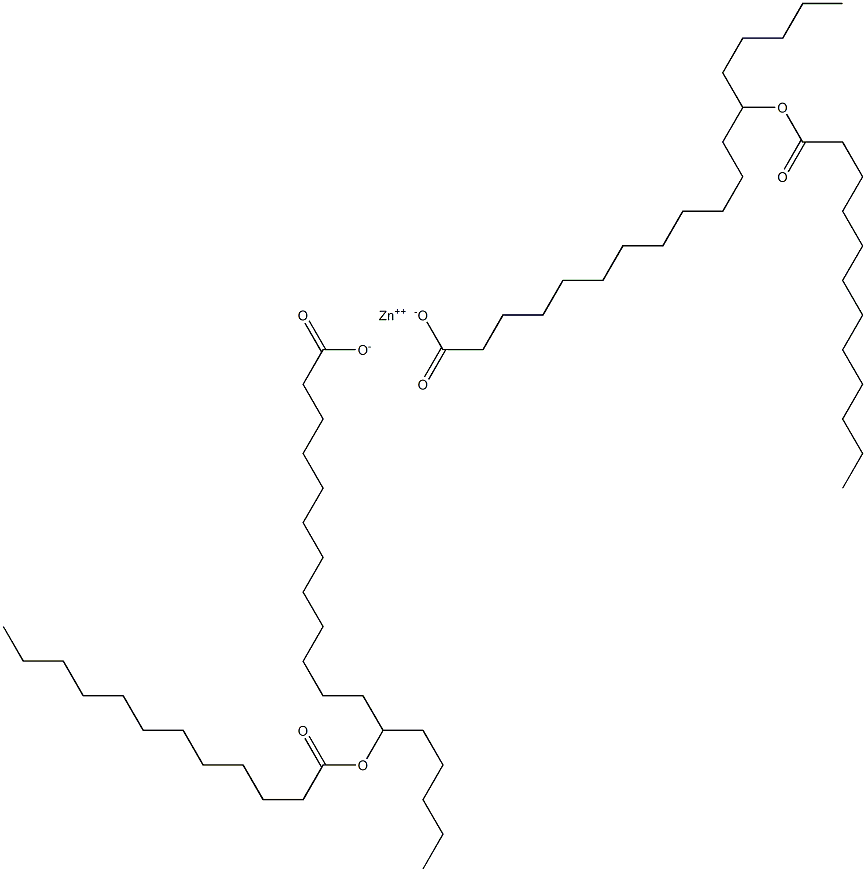 Bis(13-dodecanoyloxystearic acid)zinc salt,,结构式