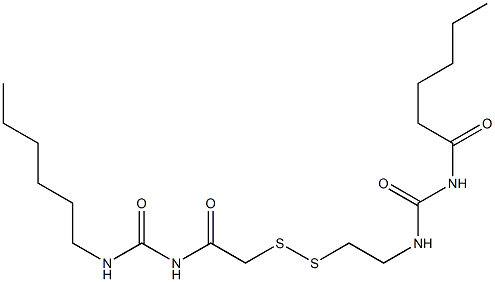 1-Hexanoyl-3-[2-[[(3-hexylureido)carbonylmethyl]dithio]ethyl]urea Structure