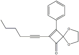 7-(1-Hexynyl)-8-phenyl-1,4-dioxaspiro[4.3]oct-7-en-6-one 结构式