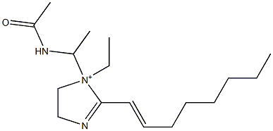 1-[1-(アセチルアミノ)エチル]-1-エチル-2-(1-オクテニル)-2-イミダゾリン-1-イウム 化学構造式