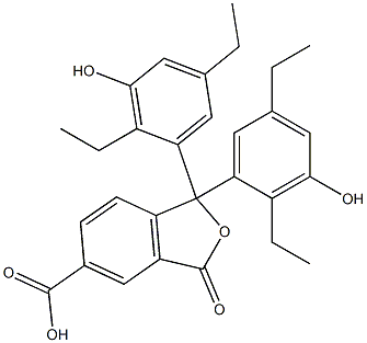 1,1-Bis(2,5-diethyl-3-hydroxyphenyl)-1,3-dihydro-3-oxoisobenzofuran-5-carboxylic acid Structure
