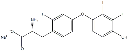 (R)-2-Amino-3-[4-(4-hydroxy-2,3-diiodophenoxy)-2-iodophenyl]propanoic acid sodium salt Struktur