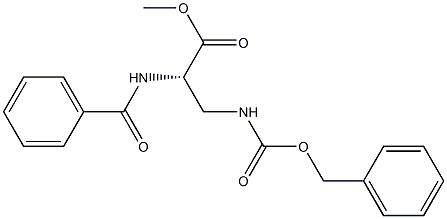 [S,(-)]-2-Benzoylamino-3-(benzyloxycarbonylamino)propionic acid methyl ester Structure