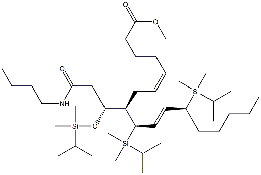 (5Z,8R,9R,10E,12S)-8-[(1R)-1-(Dimethylisopropylsilyloxy)-2-(N-butylcarbamoyl)ethyl]-9,12-bis(dimethylisopropylsilyl)-5,10-heptadecadienoic acid methyl ester Structure