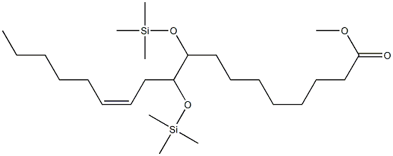 (Z)-9,10-ビス[(トリメチルシリル)オキシ]-12-オクタデセン酸メチル 化学構造式