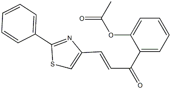 1-(2-Acetoxyphenyl)-3-[2-(phenyl)thiazol-4-yl]-2-propen-1-one 结构式